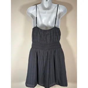 American Eagle Romper Black Gauze Cutout Tie Front Pockets Casual Medium Tall thumbnail 5
