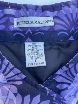 Rebecca Malone Quilted Button Up Vest, Size L, EUC thumbnail 2