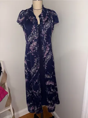 Free People Navy Combo Cannaday Maxi Dress Size Small thumbnail 4