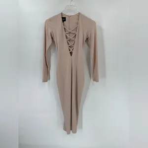 Nookie Ti amo v‎ neck cross cross long sleeve midi dress size 8 thumbnail 2