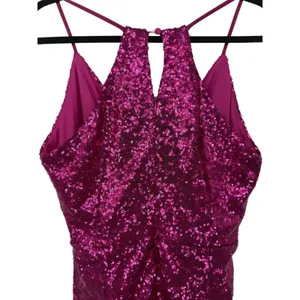 NWT Lulus Womens Hilaria Fuchsia Sequin Bodycon Mini Dress Size Large thumbnail 8
