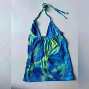 PrettyLittleThings Women’s Blue‎ Abstract Floral Burn Out Printed Top Size 6 thumbnail 3