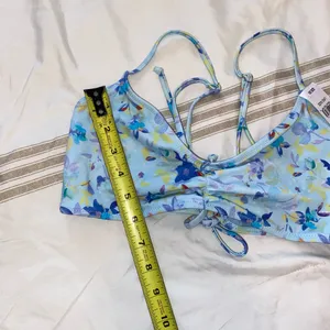 Pacsun Blue Floral Tank Bikini Top Size L thumbnail 7