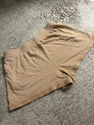 aerie tan beige High Waisted Chillax Fleece Lounge Shorts - size XL thumbnail 4