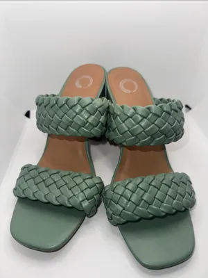 Cato Braided Block Heel Sandals Heels Green Women’s 9.5 thumbnail 3