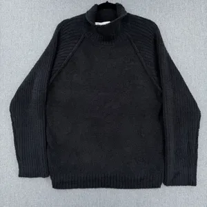 Softies Marshmallow Rib Mock Neck Sweater Black Sz L Plush Cozy Lounge Oversized thumbnail 1