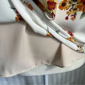 Socialite Cream Floral Lace Cami Tank Top Small thumbnail 6