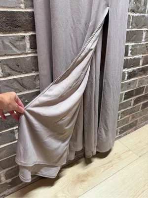 Birdy Grey Alex Sleeveless Maxi Dress Gown Light Beige / Tan / Nude Slit Large thumbnail 4