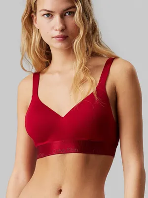 Calvin Klein Logo‎ Modern Cotton Bra metallic red size small thumbnail 1