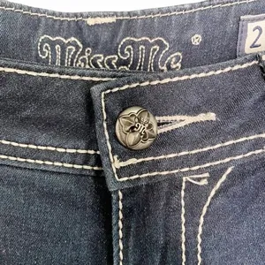 Miss Me Women's Easy Skinny Jeans Size 27 | 4 Dark Wash FDL Embellished Y2K Jean thumbnail 9