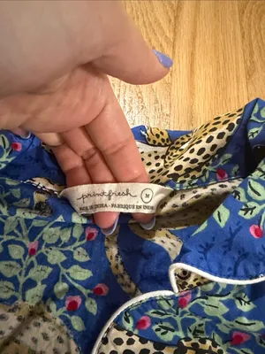 Printfresh Bagheera Leopard Print Blue Organic Cotton Pajama Top Sz M thumbnail 2