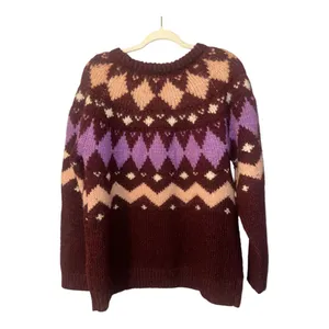 Vero Moda Womens Purple Filipa‎ Fair Isle Sweater, XL thumbnail 3