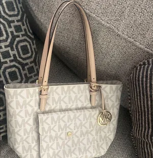Michael Kors Cream Tote Bag with Signature Monogram thumbnail 3