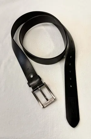 Buffway Men's Leather Black Belt Size 46 Classic Casual Brass Buckle Handmade thumbnail 1