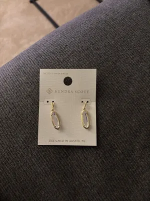 Kendra Scott Eva Dichroic Glass 14K Gold Over Brass Drop Earrings thumbnail 2