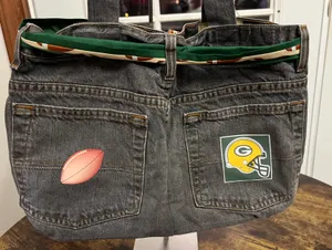 Handmade | Green Bay Packers Denim Purse. thumbnail 19