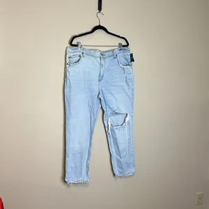 Abercrombie & Fitch The 90’s straight ultra high rise‎ jeans Size 18 Short NWT thumbnail 2