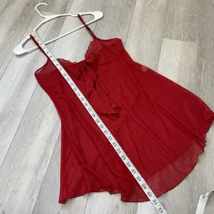 LeBeaute Sheer Babydoll Cami Tank Top Red (medium) sexy whimsygoth lingerie thumbnail 5