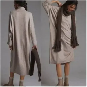 Saturday Sunday Anthropologie Oversized Midi Sweater Dress S Cozy Knit Lounge thumbnail 2