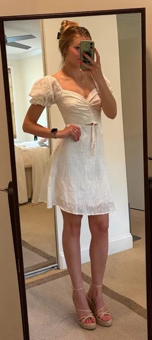 Showpo Puff Sleeve Mini Dress thumbnail 1