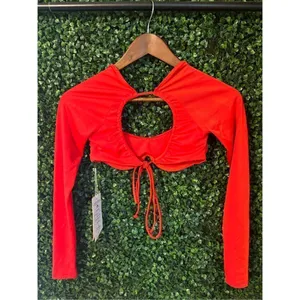We are HAH Hot as Hell Keep It Up Swim Top Sz XS Red NWT thumbnail 4