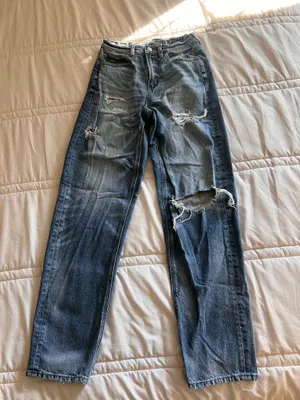 American Eagle Strigid Jeans High-Waisted Ripped Baggy Straight thumbnail 2