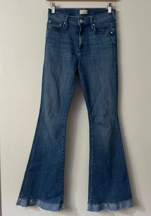 MOTHER Denim 25 The Weekender Fray Flare Jeans in On Ocean Boulevard thumbnail 1