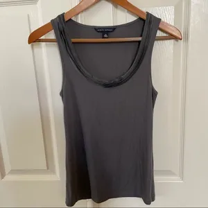 Banana Republic grey tank with layered neckline thumbnail 6