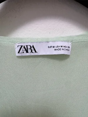 ZARA Light Mint Sheer Layered Tank Top thumbnail 3