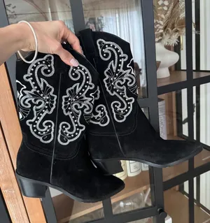 New Dolce Vita Suede cowboy boots Sula Shoes Western embellished pointed heel thumbnail 1