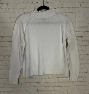 Quince White 100% Organic Cotton Mock Neck Raglan‎ Sweater Womens XS SHWDC01 thumbnail 1