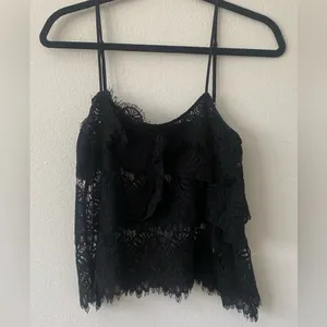 The Kooples Sport Flower Relief Lace Cami Y2K Cropped Tank Floral Detail thumbnail 6