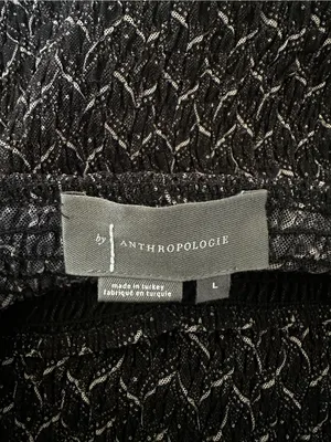 Anthropologie Balloon Sleeve Smocked Blouse Whimsigoth Dark Romantic Cottage thumbnail 3