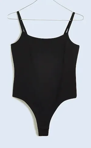 NWT Madewell‎ Tank Thong Bodysuit NO414 Minimalist Stretch XS Black thumbnail 1