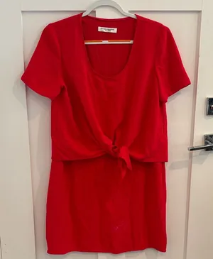 Amanda Uprichard Red Tie-Front Dress thumbnail 1