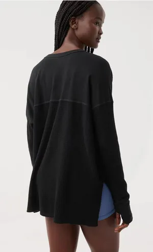 Aerie Offline by waffle knit long sleeve henley thumbnail 2