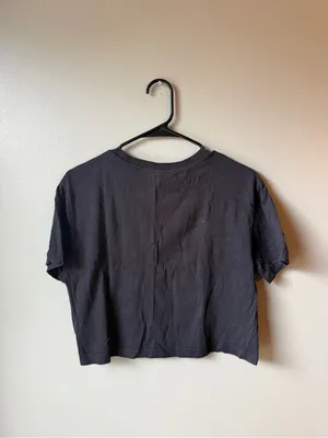 Nike Black Cropped Logo T-Shirt Loose Fit Athletic Streetwear thumbnail 5