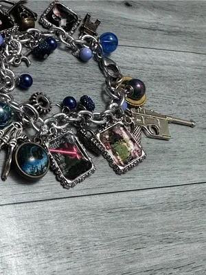 Star Wars Silver-Tone Charm Bracelet Watch Accessory with Blue Accents thumbnail 4