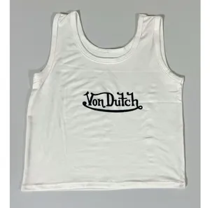 Von Dutch White Black Logo Graphic Tank Top Muscle Tee T-Shirt Size M 🤍 thumbnail 1