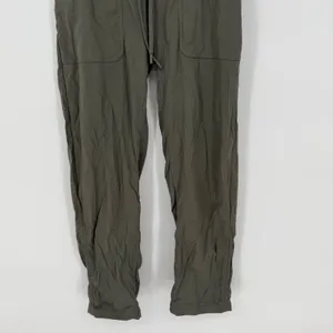 Lululemon Align Ribbed Jogger Pants Olive Green Size 4 Drawstring Pockets thumbnail 4