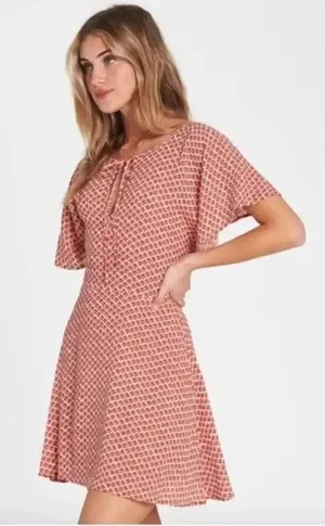 NWT Billabong Tomorrows End Mini Dress Women's XS Geometric‎ Boho Summer Casual thumbnail 1