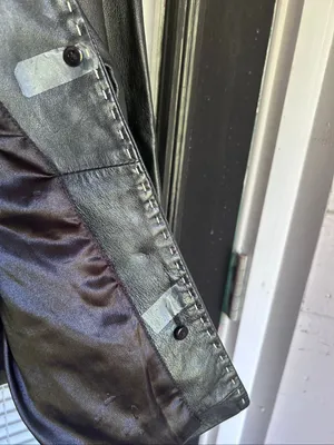 Vintage Style & Co Collection Petite Black Leather Whip stitching Jacket S thumbnail 14