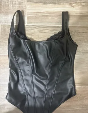 Amazon Black Leather Body Suit thumbnail 1