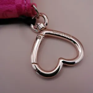 Juicy Couture Pink Lemonade Monogram Tab‎ Card Wallet Y2K Heart Clip Keyring NEW thumbnail 7