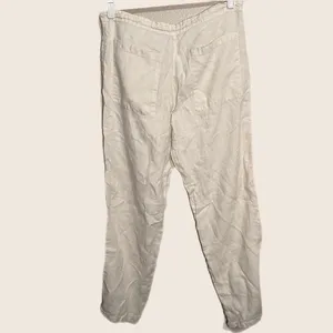 Linen‎ Tan Pants wide leg made in Italy size Medium Lagenlook Breathable Coastal thumbnail 7