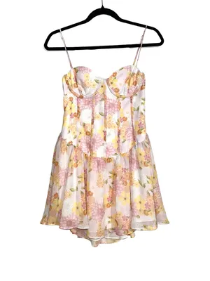 For Love & Lemons Carrie Floral Corset Mini Dress MEDIUM thumbnail 3