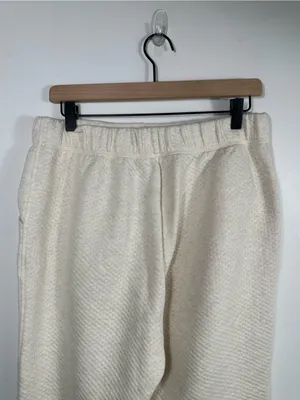 OFFLINE by Aerie Coffee Run‎ Jogger Womens M Cream Textured Sweatpants thumbnail 6