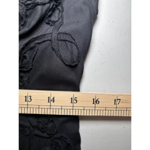 Tiana B. Black Applique Cocktail Dress Size 10 Ruched‎ V-Neck Sleeveless thumbnail 9
