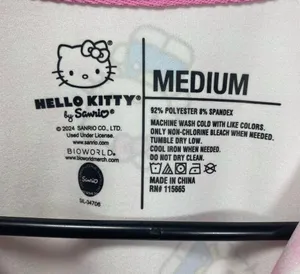 | Checkered Hello Kitty Print Button Down Pajama Top Medium thumbnail 2