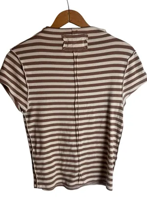 Free People We The Free Brown Lola Striped Tee Large thumbnail 3